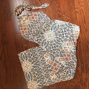 Beautiful patterned maxi halter dress